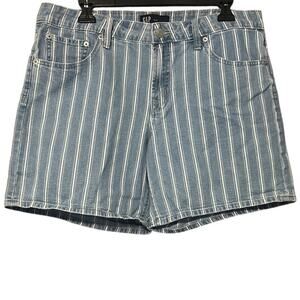 GAP Denim 5" Shorts Light Wash Stripes Size 12/31 100% Cotton